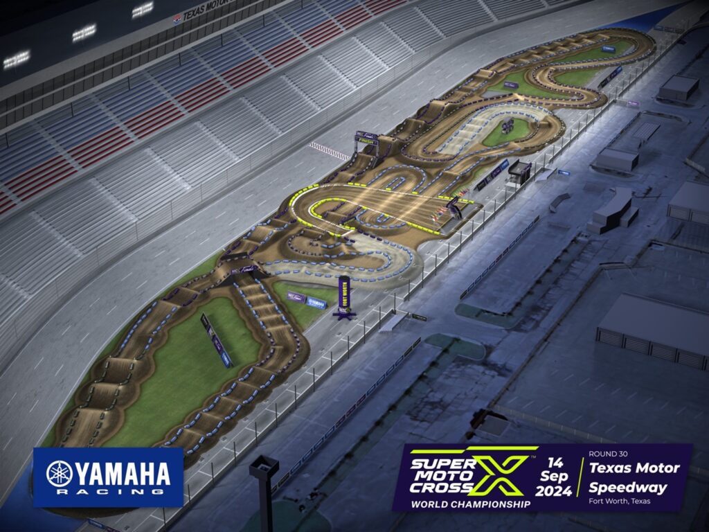 Texas Motor Speedway Track Map  
Custom designed track layout will feature the best of both worlds – Supercross and Pro Motocross.
