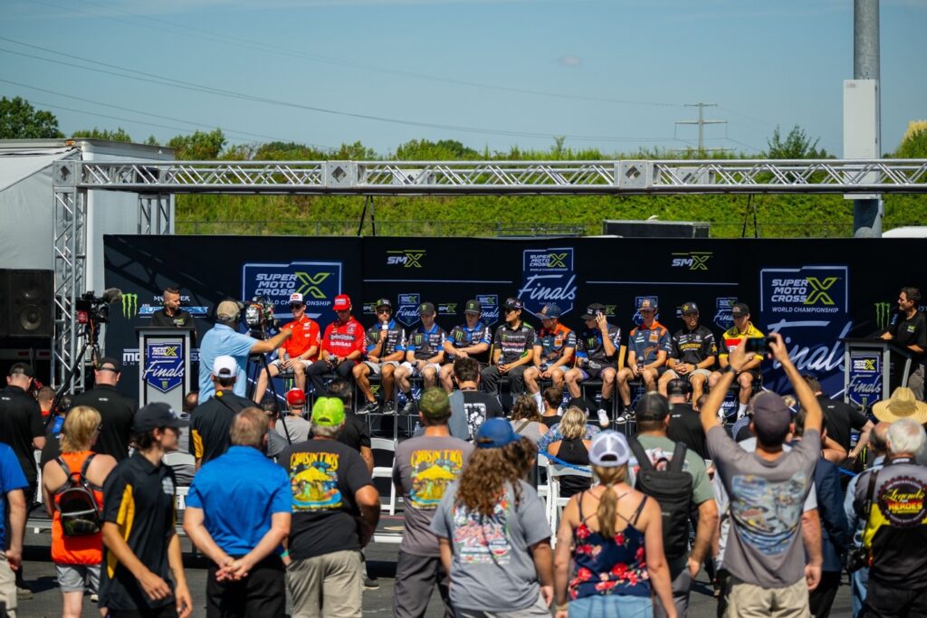 The pre-race press conference from the Friday Fan Zone sets the stage for an exciting weekend of racing. Photo Credit: Feld Motor Sports, Inc.