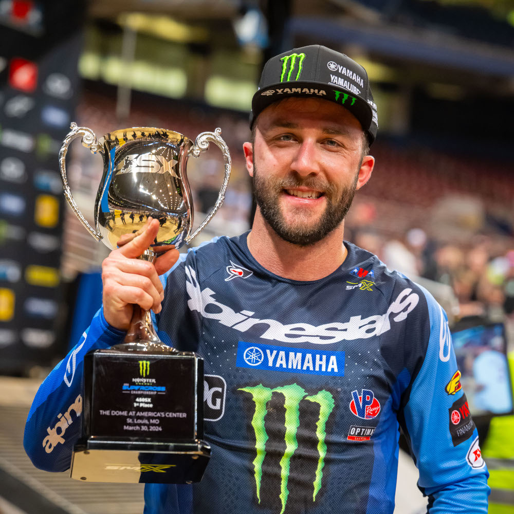 Eli Tomac with a trophy
