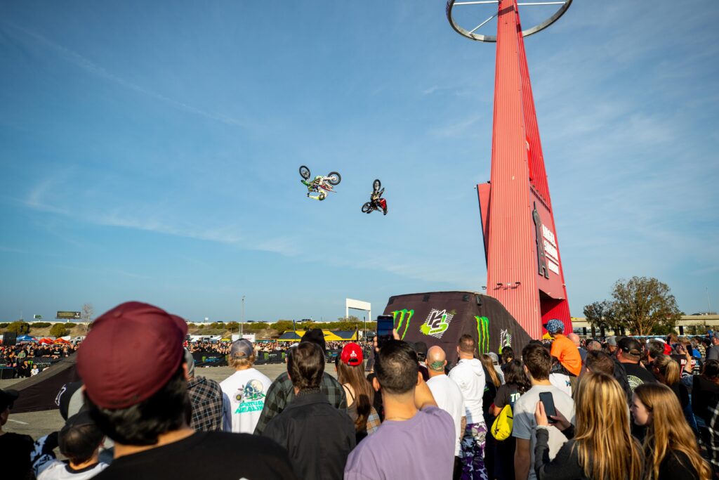 FMX performers doing freestyle stunts at FanFest