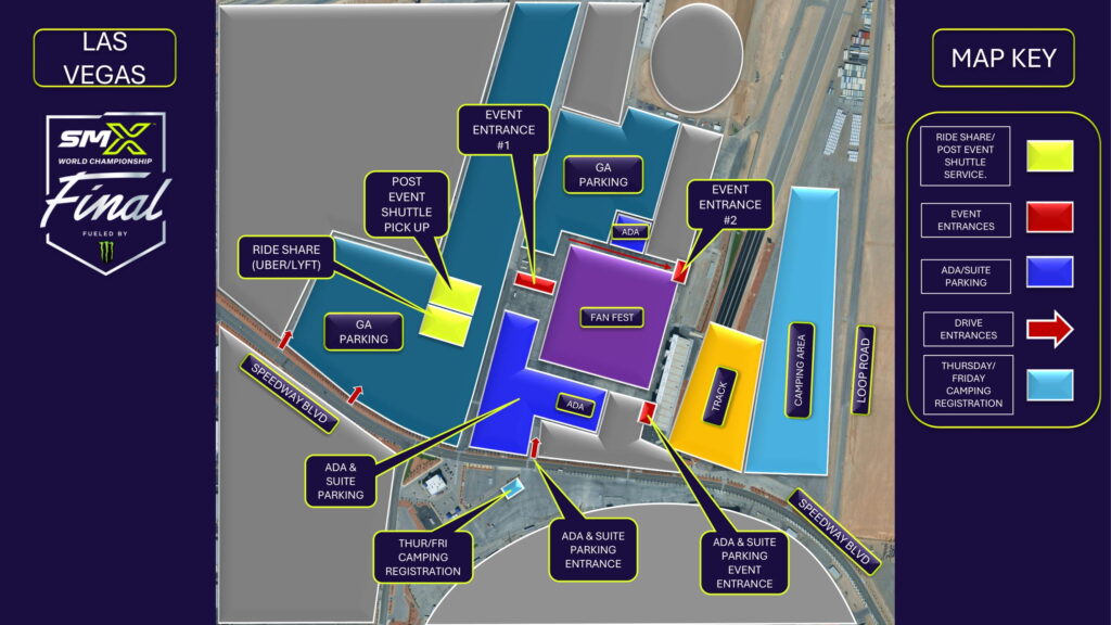 Graphic showing an aerial view of the Las Vegas Venue Map